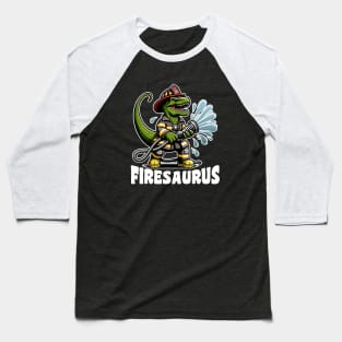 Firesaurus Dinosaur Firefighter Baseball T-Shirt